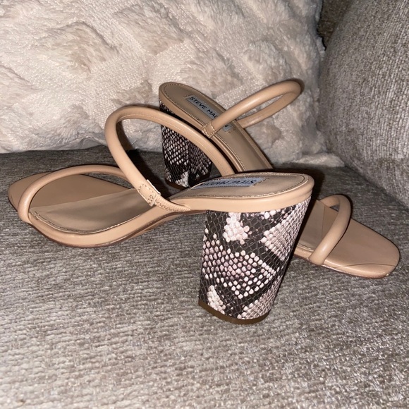 Steve Madden Nude Snakeskin Heels - Picture 2 of 5